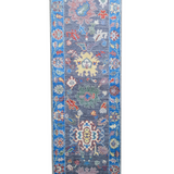 11301- Oushak Lilac Grey/Electric Blue