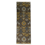 4988- Doubleweave Ikat Brown/Teal