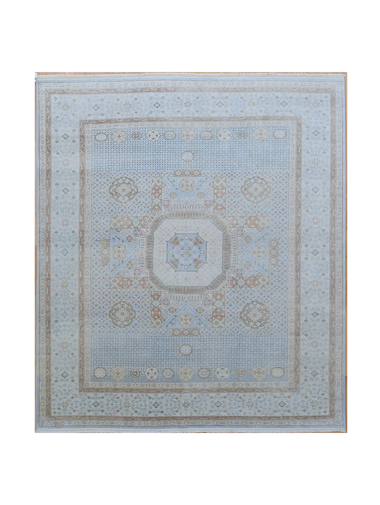 8559- Fine Mamlouk Soft Blue/Coral – KA Menendian Rug Gallery